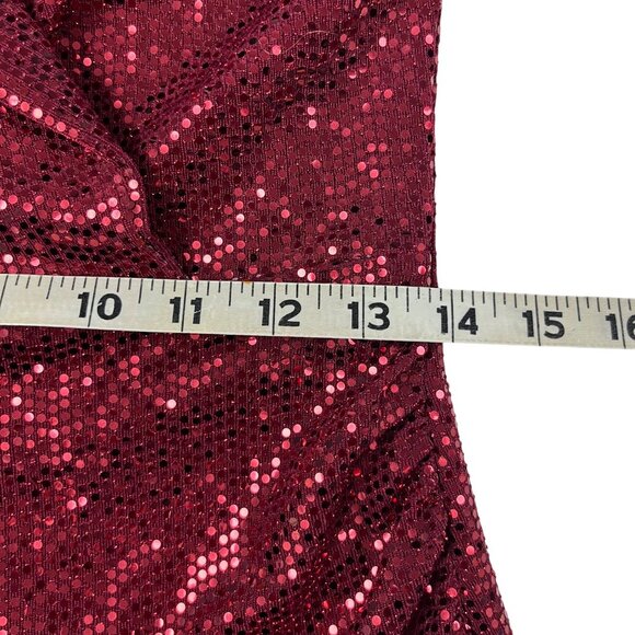 NWT MEDIUM JUNIORS Emerald Sundae Red Sequin Tuxedo Bodycon Christmas Dress - Picture 11 of 13